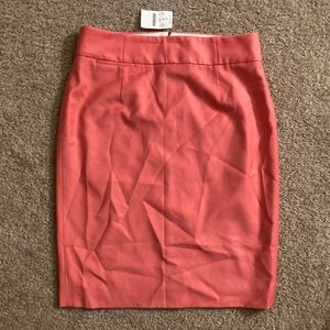 Pink coral orange J. Crew pencil skirt with zipper